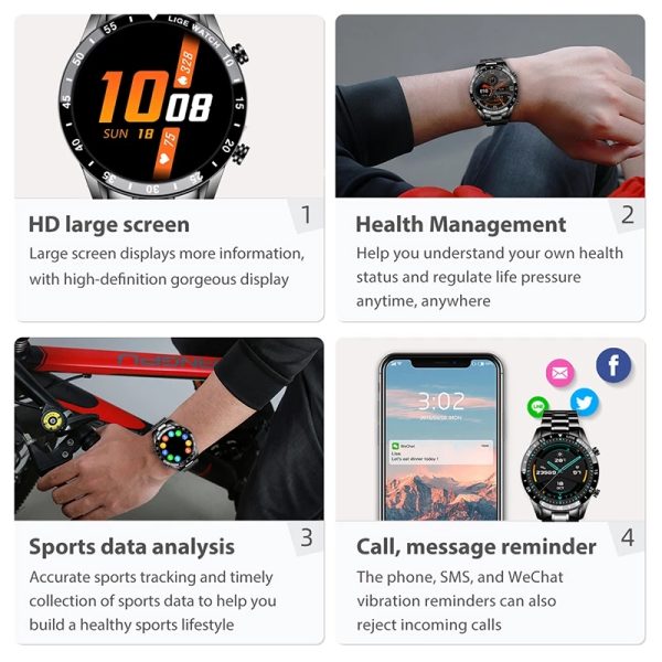 ⁦LIGE 2021 New Men Smart Watch Bluetooth Call Watch IP67 Waterproof Sports Fitness Watch For Android IOS Smart Watch 2021 Box⁩ - الصورة ⁦5⁩