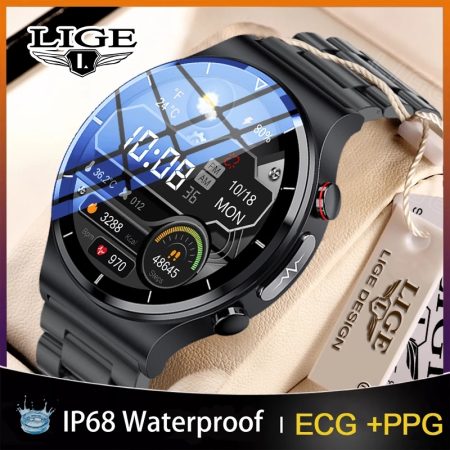LIGE 2022 ECG PPG Smart Watch Men Heart Rate Blood Pressure Watch Health Fitness Tracker IP68 Waterproof Smartwatch For Xiaomi