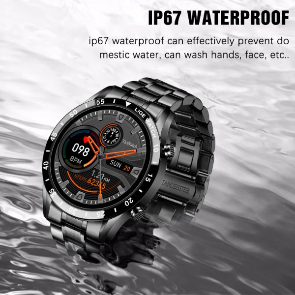 ⁦LIGE 2022 New Smart Watch Men Full Touch Screen Sports Fitness Watch IP67 Waterproof Bluetooth For Android ios smartwatch Mens⁩ - الصورة ⁦4⁩