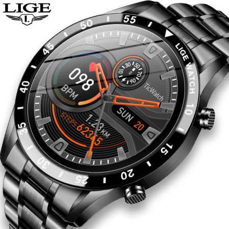 LIGE 2022 New Smart Watch Men Full Touch Screen Sports Fitness Watch IP67 Waterproof Bluetooth For Android ios smartwatch Mens