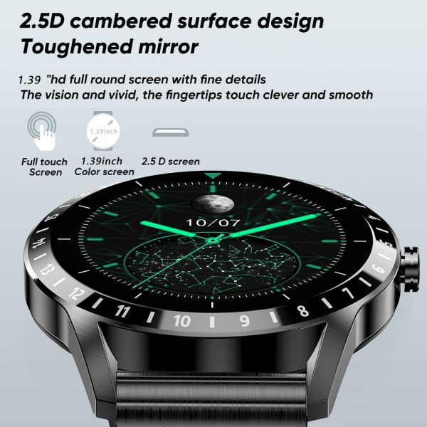⁦LIGE New 454*454 AMOLED Screen Smart Watch Men 2022 Heart Rate Blood Pressure Blood Oxygen Monitoring Waterproof Men Smartwatch⁩ - الصورة ⁦2⁩