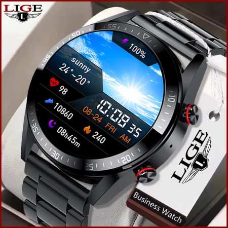 LIGE New 454*454 Screen Smart Watch Men Always Display The Time Bluetooth Call Local Music Men Smartwatch For Huawei Xiaomi Box