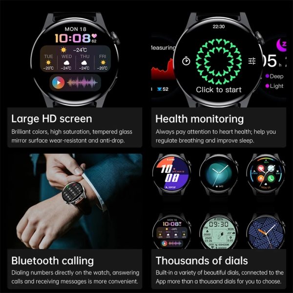 ⁦LIGE New Bluetooth Call Smart Watch Men Full Touch Sport Fitness Watches Waterproof Heart Rate Steel Band Smartwatch Android iOS⁩ - الصورة ⁦2⁩