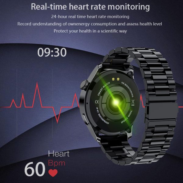 ⁦LIGE New Bluetooth Call Smart Watch Men Full Touch Sport Fitness Watches Waterproof Heart Rate Steel Band Smartwatch Android iOS⁩ - الصورة ⁦4⁩