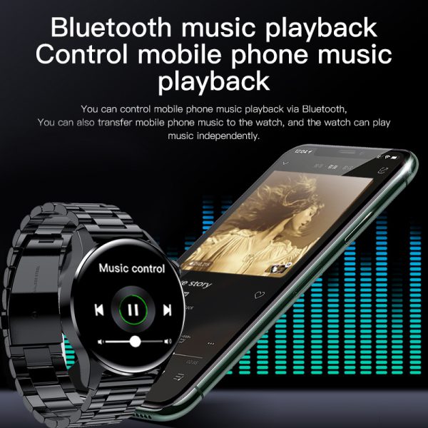 ⁦LIGE New Bluetooth Call Smart Watch Men Full Touch Sport Fitness Watches Waterproof Heart Rate Steel Band Smartwatch Android iOS⁩ - الصورة ⁦5⁩
