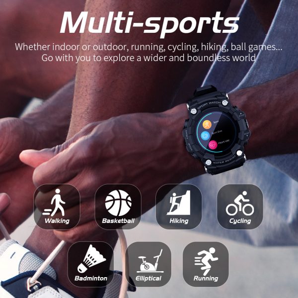 ⁦LOKMAT ATTACK Full Touch Screen Fitness Tracker Smart Watch Men Heart Rate Monitor Blood Pressure Smartwatch For Android iOS⁩ - الصورة ⁦3⁩