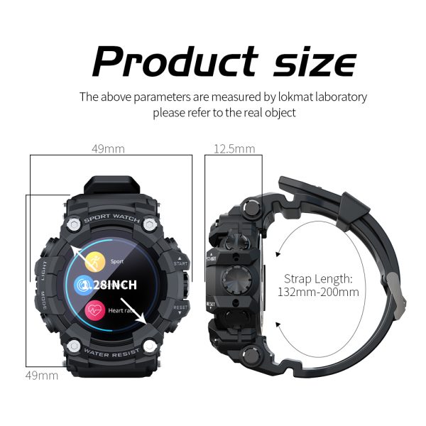 ⁦LOKMAT ATTACK Full Touch Screen Fitness Tracker Smart Watch Men Heart Rate Monitor Blood Pressure Smartwatch For Android iOS⁩ - الصورة ⁦6⁩