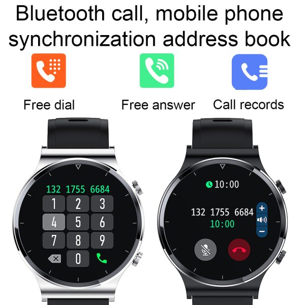 ⁦New Bluetooth Call Smart Watch Men S-600 IP68 Waterproof Full Touch Screen Sports Fitness Smartwatch Custom Face For Android IOS⁩ - الصورة ⁦2⁩