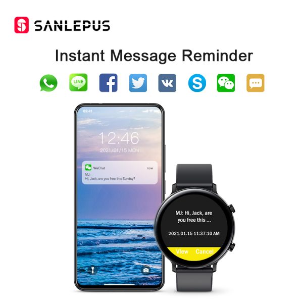 ⁦SANLEPUS 2021 Smart Watch Dial Calls Men Women Waterproof Smartwatch ECG PPG Fitness Bracelet Band For Android Apple Xiaomi⁩ - الصورة ⁦4⁩