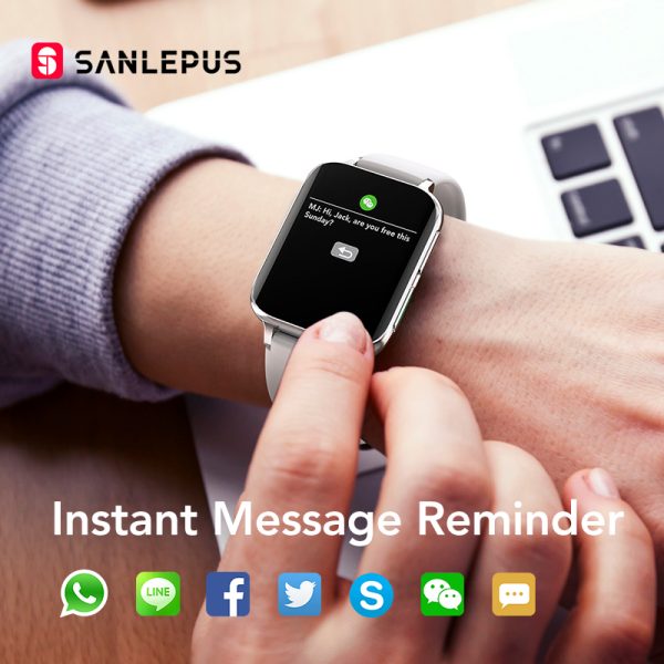 ⁦SANLEPUS 2021 Smart Watch Men Women Waterproof Watches Dial Call Smartwatch MP3 Player For OPPO Android Apple Xiaomi Huawei⁩ - الصورة ⁦2⁩