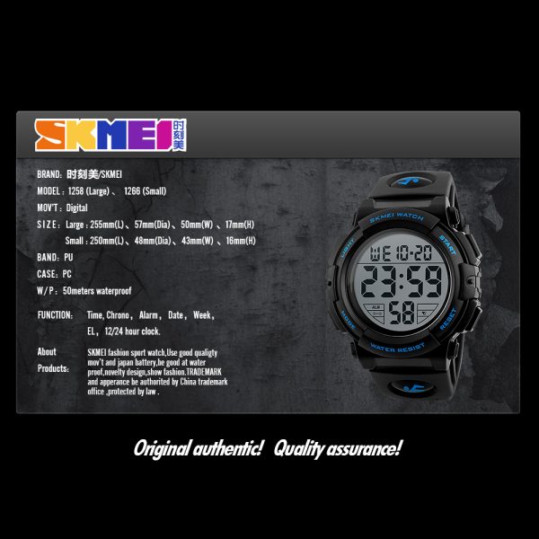 ⁦SKMEI Brand Children Watches LED Digital Multifunctional Waterproof Wristwatches Outdoor Sports Watches for Kids Boy Girls⁩ - الصورة ⁦4⁩