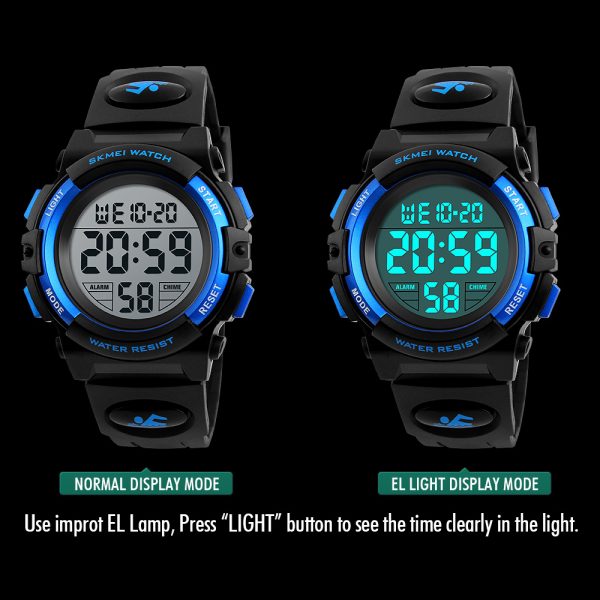 ⁦SKMEI Brand Children Watches LED Digital Multifunctional Waterproof Wristwatches Outdoor Sports Watches for Kids Boy Girls⁩ - الصورة ⁦5⁩