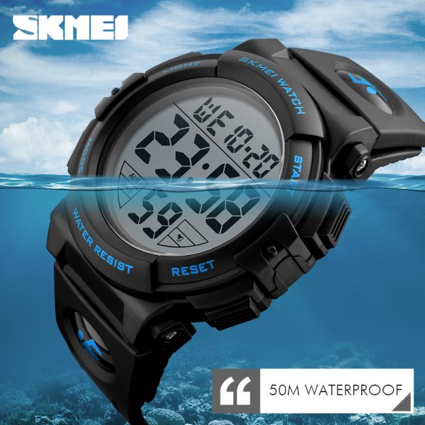 ⁦SKMEI Brand Children Watches LED Digital Multifunctional Waterproof Wristwatches Outdoor Sports Watches for Kids Boy Girls⁩ - الصورة ⁦6⁩