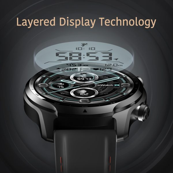 ⁦TicWatch Pro 3 GPS Wear OS Smartwatch Men's Sports/Smart Watch Dual-layer Display Snapdragon Wear 4100 8GB 3 to 45 Days Battery⁩ - الصورة ⁦2⁩
