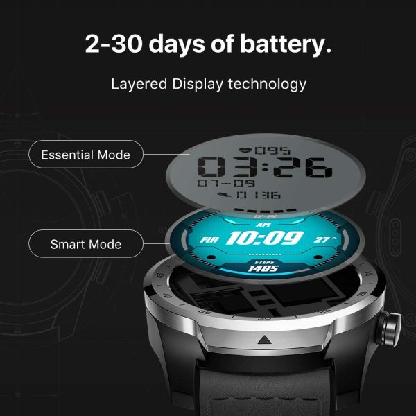 ⁦TicWatch Pro 512Mb Smart Watch Men‘s Watch Wear OS for iOS Android NFC Payment Built in GPS Waterproof Bluetooth Smartwatch⁩ - الصورة ⁦2⁩