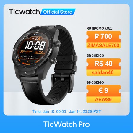 TicWatch Pro 512Mb Smart Watch Men‘s Watch Wear OS for iOS Android NFC Payment Built in GPS Waterproof Bluetooth Smartwatch