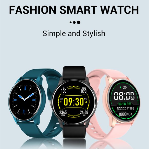 ⁦Women Smart Watch Real-time Weather Forecast Activity Tracker Heart Rate Monitor Sports Ladies Smart Watch Men For Android IOS⁩ - الصورة ⁦2⁩