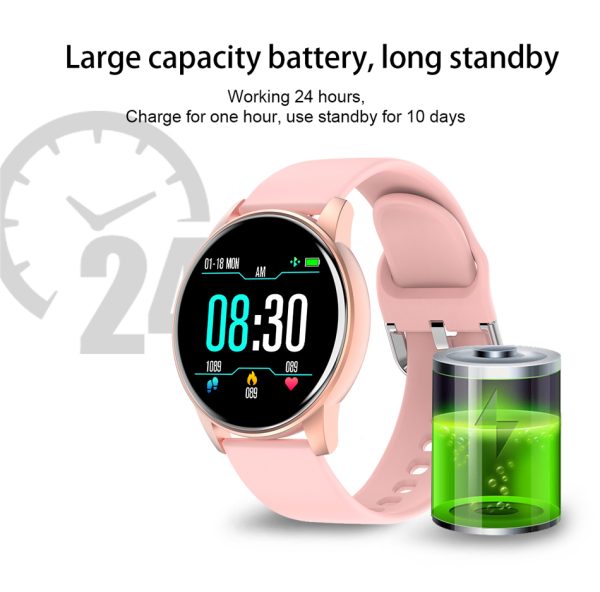 ⁦Women Smart Watch Real-time Weather Forecast Activity Tracker Heart Rate Monitor Sports Ladies Smart Watch Men For Android IOS⁩ - الصورة ⁦4⁩