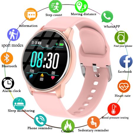 Women Smart Watch Real-time Weather Forecast Activity Tracker Heart Rate Monitor Sports Ladies Smart Watch Men For Android IOS