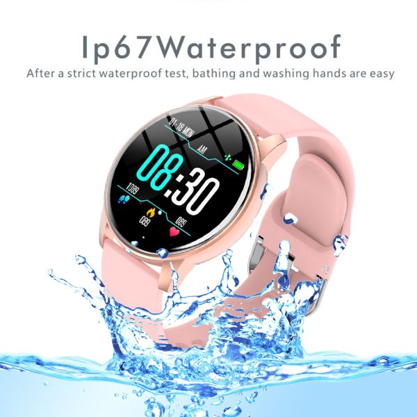 ⁦Women Smart Watch Real-time Weather Forecast Activity Tracker Heart Rate Monitor Sports Ladies Smart Watch Men For Android IOS⁩ - الصورة ⁦6⁩