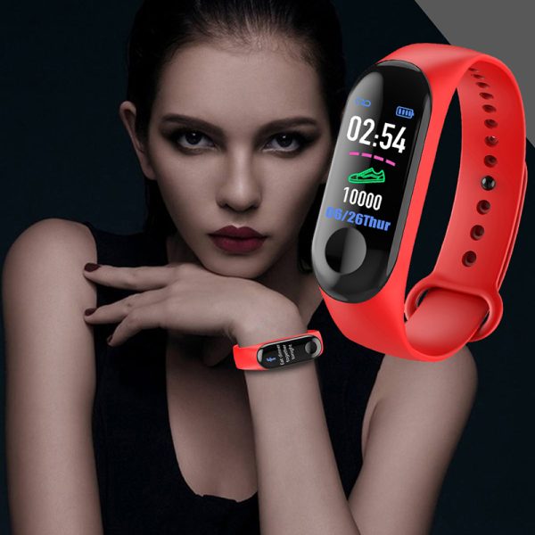 ⁦Wristwatch Fitness M3 Color Screen Smart Sport Bracelet Activity Running Tracker Heart Rate For Children Men Women Watch Hours⁩ - الصورة ⁦2⁩