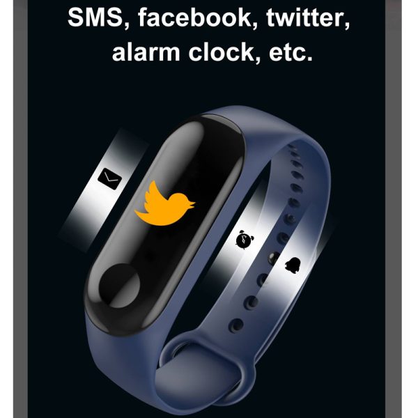 ⁦Wristwatch Fitness M3 Color Screen Smart Sport Bracelet Activity Running Tracker Heart Rate For Children Men Women Watch Hours⁩ - الصورة ⁦3⁩