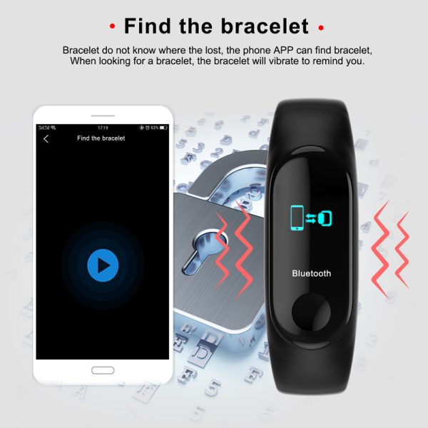 ⁦Wristwatch Fitness M3 Color Screen Smart Sport Bracelet Activity Running Tracker Heart Rate For Children Men Women Watch Hours⁩ - الصورة ⁦4⁩