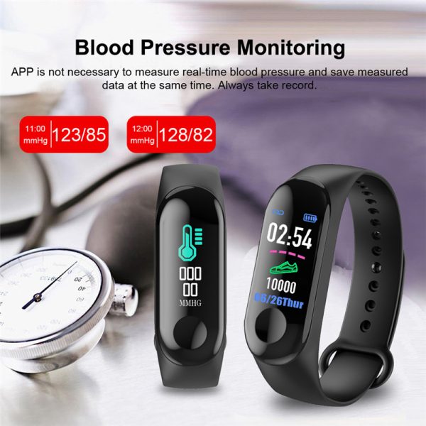 ⁦Wristwatch Fitness M3 Color Screen Smart Sport Bracelet Activity Running Tracker Heart Rate For Children Men Women Watch Hours⁩ - الصورة ⁦5⁩